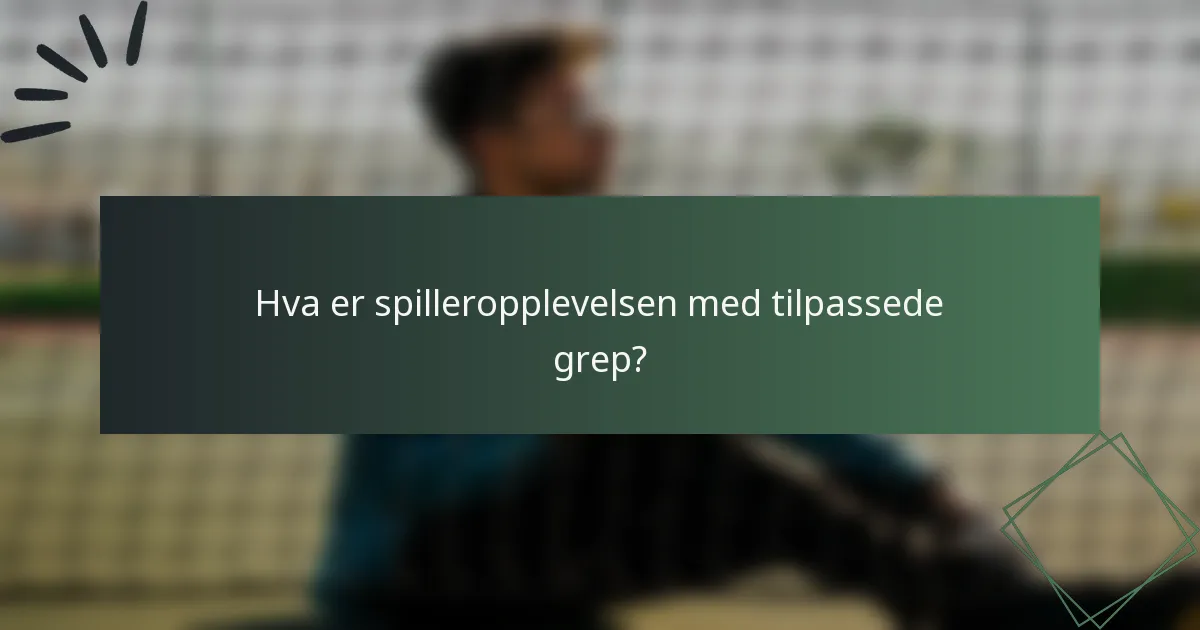 Hva er spilleropplevelsen med tilpassede grep?