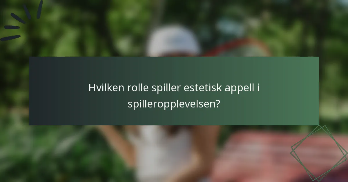 Hvilken rolle spiller estetisk appell i spilleropplevelsen?